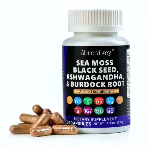 Abronikey Sea Moss 60 Capsules Immune Support & Digestive Health Natural Sea Moss Supplement Rich In Minerals & Vitamins Abronikey Sea Moss 60 Capsules Immune Support & Digestive Health Natural Sea Moss Supplement Rich In Minerals & Vitamins