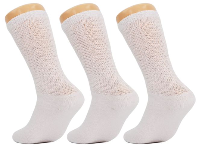 Diabetic Crew Socks Loose Fit Non-Binding Cotton Crew Diabetes Socks 3 Pairs Diabetic Crew Socks Loose Fit Non-Binding Cotton Crew Diabetes Socks 3 Pairs